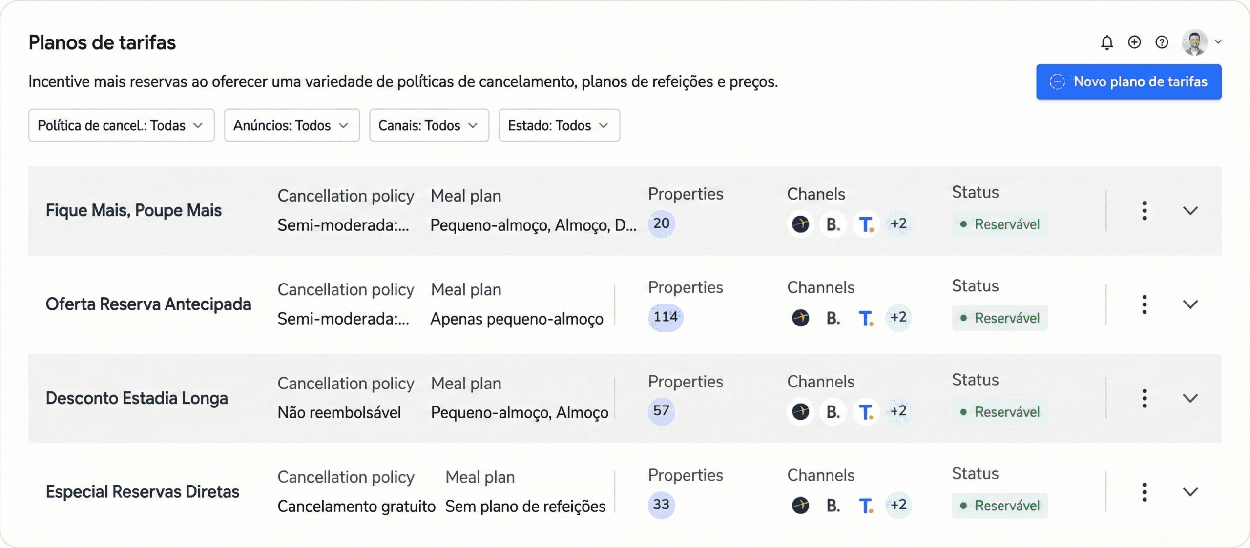 Gestão de receitas