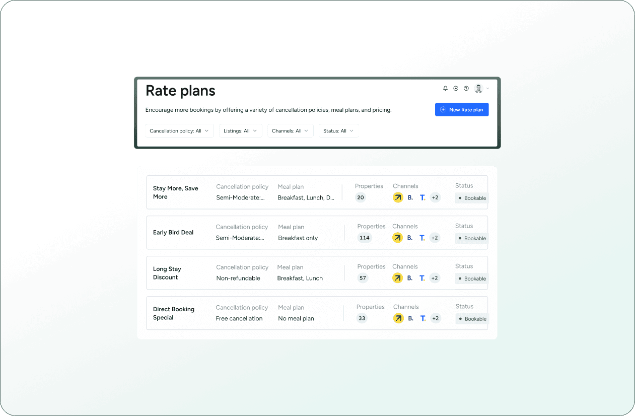 Flexible rate plans