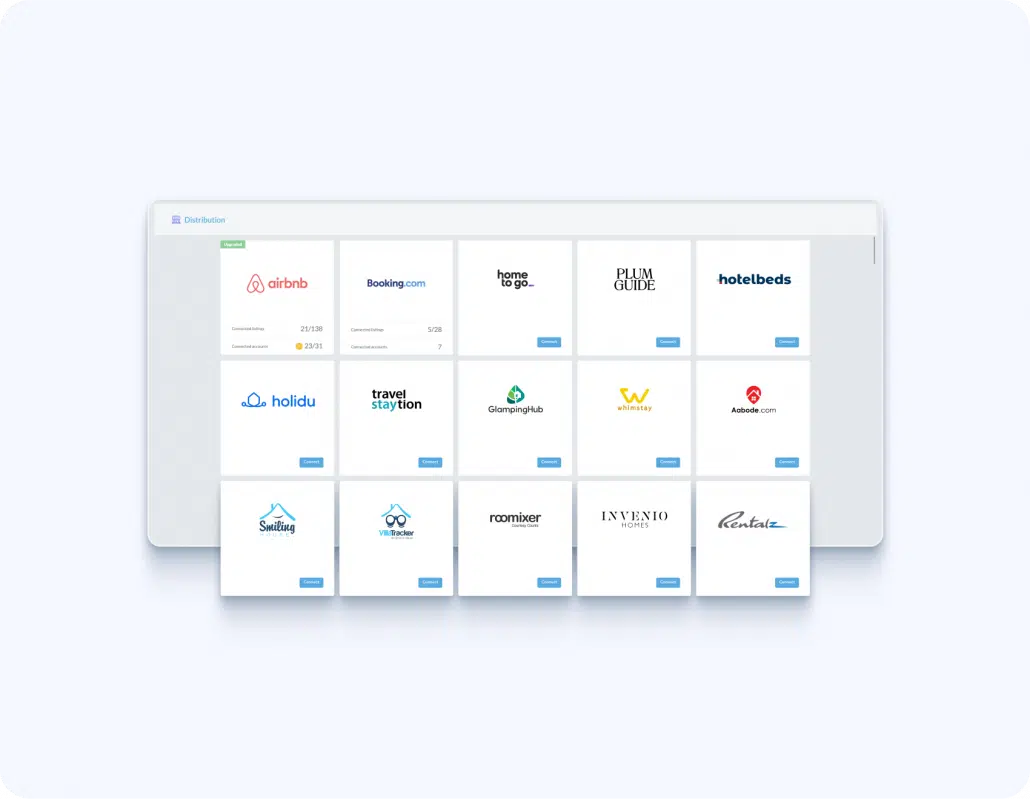 Expanded view of Channel Manager OTAs including Airbnb